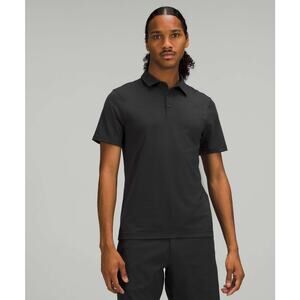 Lululemon Evolution Short Sleeve Collared Polo Shirt Top Black Mens Size Small